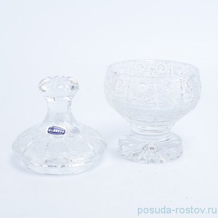 Вазочка 10 см с крышкой н/н &quot;Glasspo /Хрусталь резной&quot; / 079353