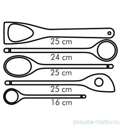 Набор 5 предметов (ложки, лопатка)  деревянные &quot;WOODY&#039; / 084889