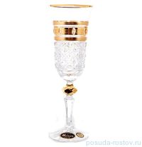 Бокалы для шампанского 150 мл 6 шт &quot;Хрусталь /Золотые окошки 4&quot; / 125458
