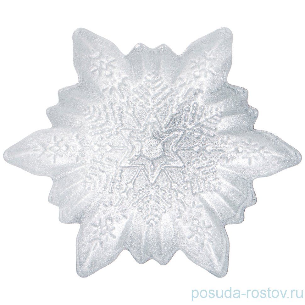 Блюдо 17 см Снежинка "Snow cristal silver" / 262806