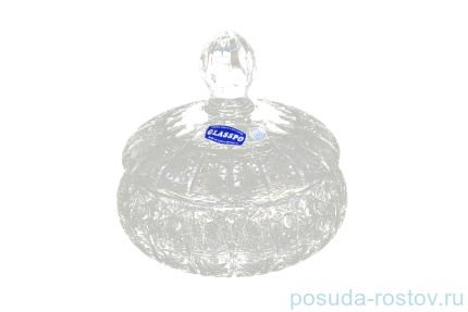 Вазочка 15 см с крышкой &quot;Glasspo /Хрусталь резной&quot; / 104243