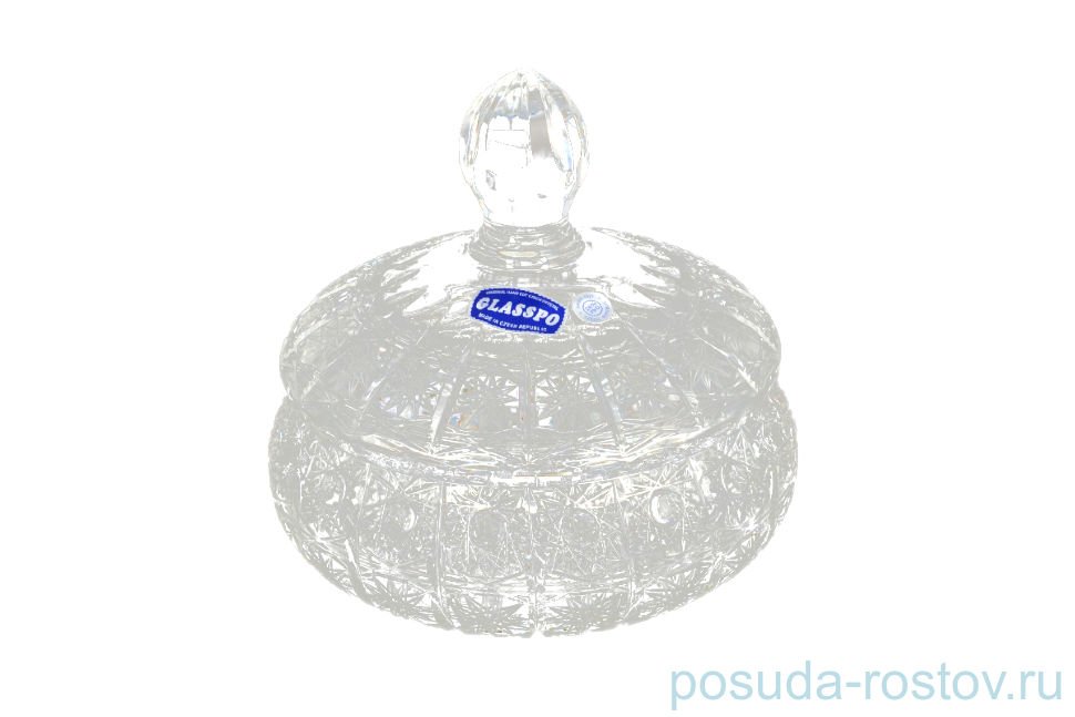 Вазочка 15 см с крышкой "Glasspo /Хрусталь резной" / 104243