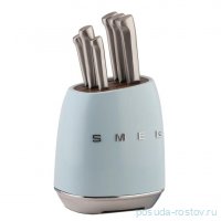 Набор кухонных ножей 6 предметов на подставке голубые Smeg  / 354692