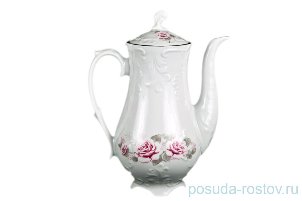 Кофейник 1,2 л "Рококо /Серая роза /платина" / 111498