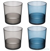 Стаканы для воды 380 мл 4 шт &quot;Mat &amp; shiny /Blue+Grey&quot; / 328664