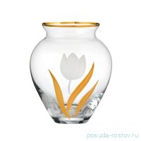 Ваза для цветов 18 см &quot;Матовый тюльпан /с золотом&quot; / 004552