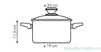 Кастрюля 24 см с крышкой 5 л &quot;PRESTO&quot; / 226427