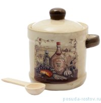 Банка для сыпучих продуктов с ложкой (13 х 11 х 12 см)  / 130099