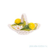 Корзина 20 см декоративная овальная &quot;Лимоны&quot; / 246698