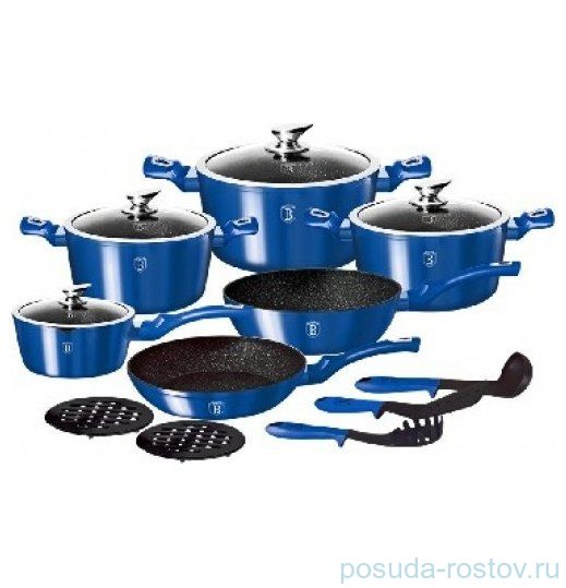 Набор посуды 15 предметов "Ruyal blue Metallic Line" / 128233