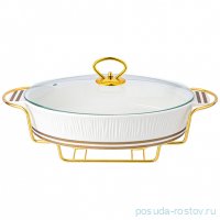 Мармит 33 см со стеклянной крышкой 1,6, л на металлической подставке &quot;Herbal&quot; / 343820
