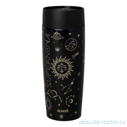 Термокружка agness supernova black 360мл / 364265