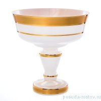 Конфетница 16 см н/н белая &quot;Матовая полоса /золото&quot; SC / 148320