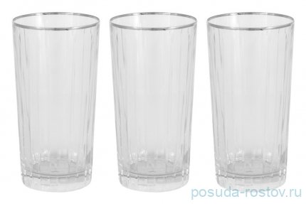 Стаканы для воды 375 мл 6 шт &quot;Пиза /Отводка платина&quot; / 292042