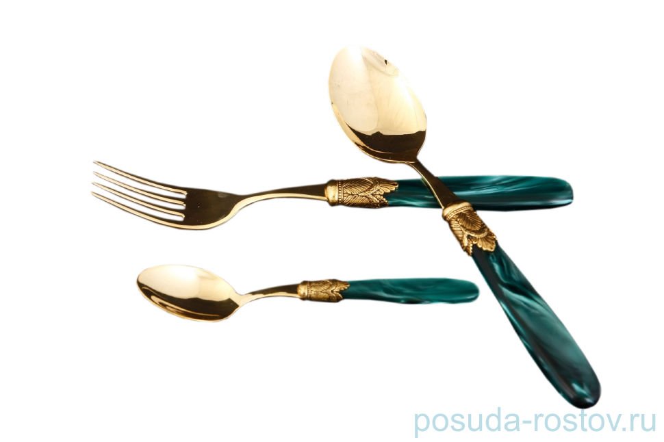 Столовые приборы 36 предметов "Ischia Antique Gold /Dark Green Gold" / 114536