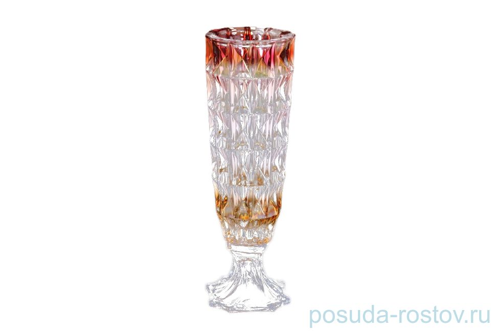 Ваза для цветов 33 см н/н "Диаманд /Пикалино /янтарно-красная" R-G / 124682