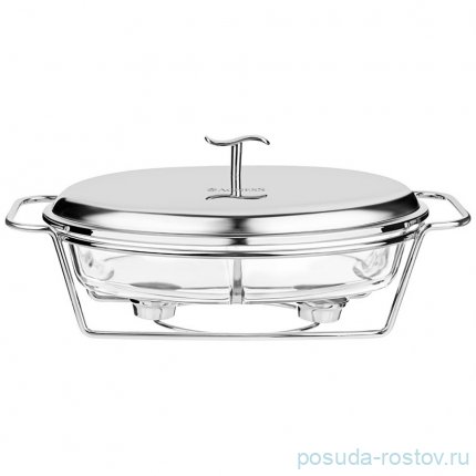 Мармит 2 отсека 2,6 л овальный silver Agness / 336647