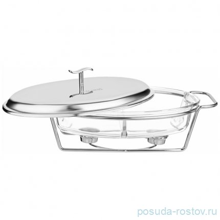 Мармит 2 отсека 2,6 л овальный silver Agness / 336647