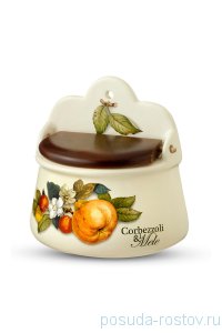 Банка для сыпучих продуктов 18 см с деревянной крышкой &quot;Artigianato ceramico /Груша&quot; / 243528