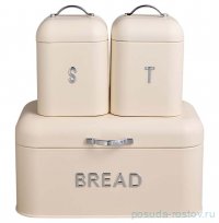 Хлебница 30 х 19,5 х 15,5 см + банки для сыпучих продуктов 11,5 х 16,5 см 2 шт Agness / 376081