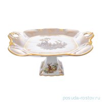 Поднос 32 см квадратный н/н с ручками &quot;Корона /Аристократ /Охота бежевая&quot; / 278756