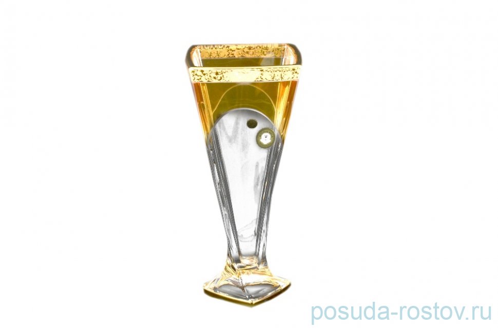 Ваза для цветов 28 см н/н "Квадро /Амбер с золотом" / 099965