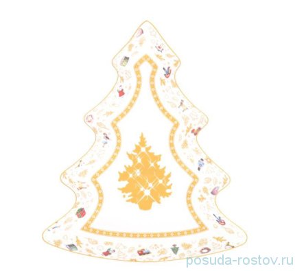 Блюдо 20 см Ёлочка &quot;Christmas world /Toys yellow&quot; / 273738