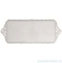 Поднос 40 см прямоугольный с перф. ручками &quot;Корона /Отводка золото&quot; / 088818