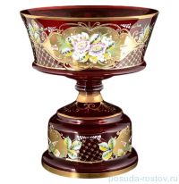 Фруктовница 35 см н/н &quot;Лепка красная /Цветочная роспись&quot; / 086739
