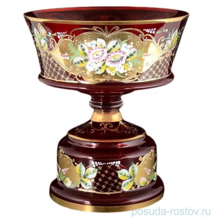 Фруктовница 35 см н/н &quot;Лепка красная /Цветочная роспись&quot; / 086739