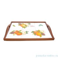 Поднос 48 х 23 см прямоугольный &quot;Artigianato ceramico /Апельсин и роза&quot; / 229036