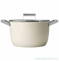 Кастрюля 26 см с крышкой 7,7 л кремовая &quot;Стиль 50-х г.г.№ / 328831