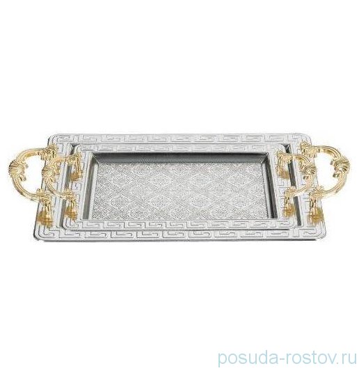 Набор подносов 2 шт прямоугольные "Rectangular V /серебро" / 272549