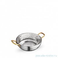 Сковородка 14 x 5 см глубокая круглая мини с 2-мя ручками для подачи &quot;Hammered&quot;  / 370326