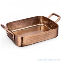 Сковородка 14 x 10 x 3.5 см прямоугольная мини с 2-мя ручками для подачи &quot;Hammered&quot; / 370426