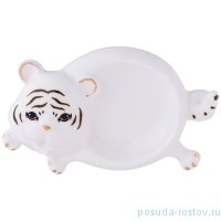Подставка для чайного пакетика 12 х 7 х 2 см белая &quot;Тигренок&quot; / 263861