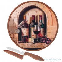 Разделочная доска 27,5 х 1,2 см с ножом &quot;Винный погребок&quot; / 332634