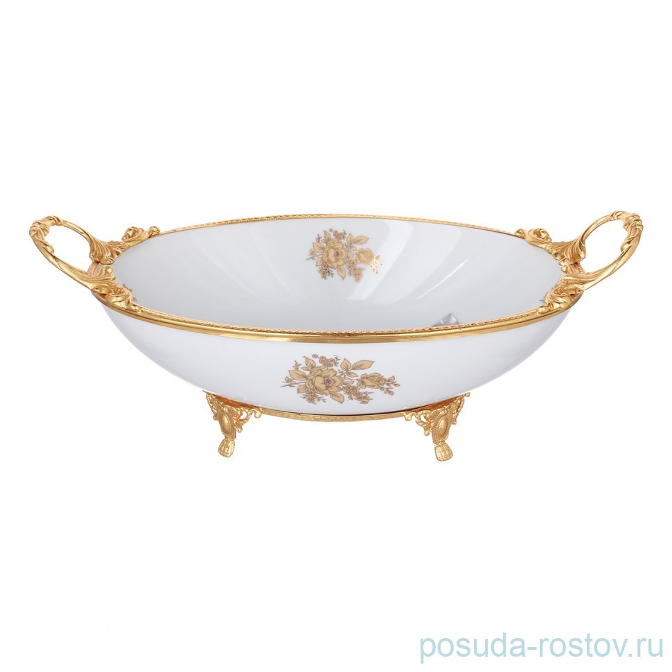 Ваза для фруктов 38 х 19 см н/н с ручками "Роза" / 333578