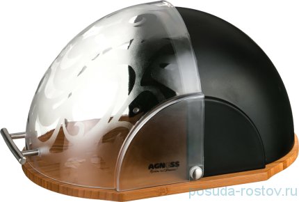 Хлебница 36 х 26 х 20 см деревянная с комбинированной крышкой &quot;Agness /Midnight&quot; / 205643