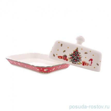 Маслёнка 17 х 12 х 2,6 см &quot;Christmas world /Bordo&quot; / 337488