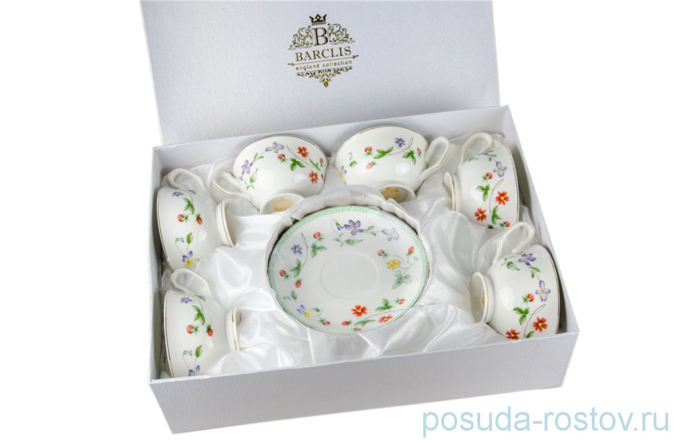 Набор чайных пар 6 шт фарфор "Мира" / 075672