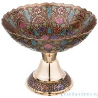 Конфетница 18,5 х 18,5 х 14 см н/н цветная эмаль /латунь / 195611