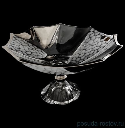 Ваза для фруктов 33,5 см н/н &quot;Calypso /С платиной&quot; хрусталь Йиглава / 045862