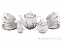 Чайный сервиз на 6 персон 15 педметов &quot;Рококо /577 /Серая роза /золото&quot; / 127663