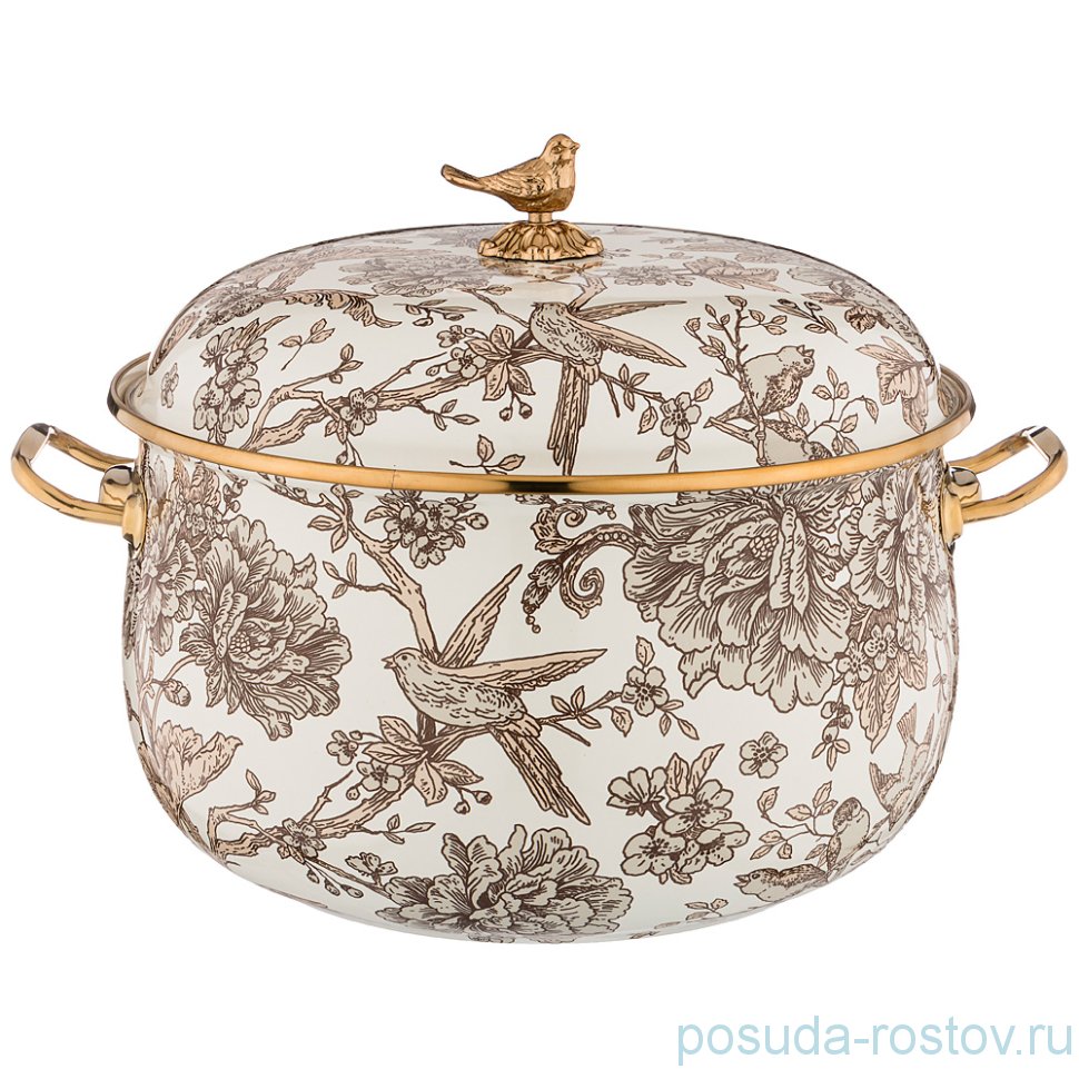 Кастрюля 26 см с крышкой эмалированная 7,5 л "agness /винтаж /королевский сад" / 210635