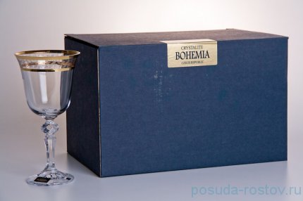 Бокалы для красного вина 220 мл 6 шт &quot;Лаура /Золотые листики&quot; / 009838