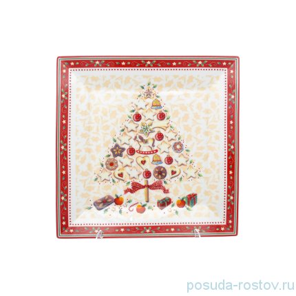 Блюдо 22 см квадратное &quot;Christmas world /Multi&quot; / 230087