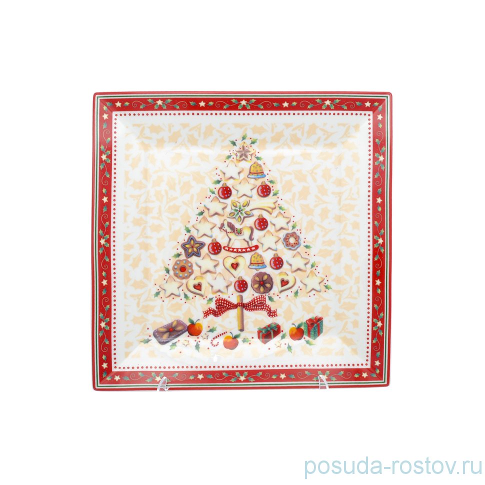 Блюдо 22 см квадратное "Christmas world /Multi" / 230087
