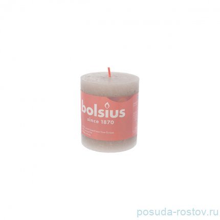 Свеча Рустик 8 х 6,8 см &quot;Песочно-серая /Bolsius&quot;   / 257264