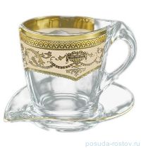 Набор чайных пар 260 мл 12 предметов (6 чашек + 6 блюдец) &quot;Astra Gold /Бежевая&quot; / 107165